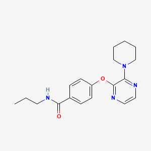 molecular formula C19H24N4O2 B2633637 4-[(3-piperidin-1-ylpyrazin-2-yl)oxy]-N-propylbenzamide CAS No. 1326888-71-4