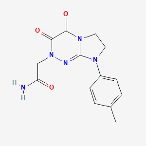 molecular formula C14H15N5O3 B2633644 2-(3,4-dioxo-8-(p-tolyl)-3,4,7,8-tetrahydroimidazo[2,1-c][1,2,4]triazin-2(6H)-yl)acetamide CAS No. 941996-75-4