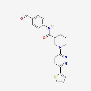 molecular formula C22H22N4O2S B2633655 N-(4-acetylphenyl)-1-(6-(thiophen-2-yl)pyridazin-3-yl)piperidine-3-carboxamide CAS No. 1105229-32-0