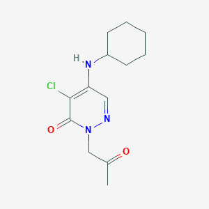 molecular formula C13H18ClN3O2 B2633658 4-chloro-5-(cyclohexylamino)-2-(2-oxopropyl)-3(2H)-pyridazinone CAS No. 477855-88-2