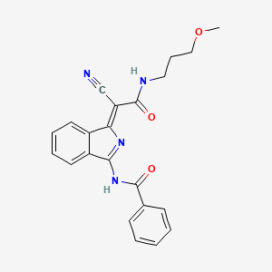 molecular formula C22H20N4O3 B2633660 (Z)-N-(1-(1-cyano-2-((3-methoxypropyl)amino)-2-oxoethylidene)-1H-isoindol-3-yl)benzamide CAS No. 899390-64-8