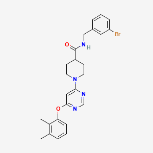 molecular formula C25H27BrN4O2 B2633663 4-{5-[1-(4-fluorobenzoyl)piperidin-4-yl]-1,2,4-oxadiazol-3-yl}-N-(4-fluorophenyl)benzamide CAS No. 1216681-02-5