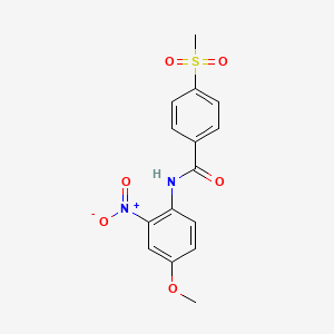 molecular formula C15H14N2O6S B2633667 N-(4-methoxy-2-nitrophenyl)-4-(methylsulfonyl)benzamide CAS No. 896349-35-2