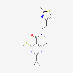 2-Cyclopropyl-4-methyl-6-methylsulfanyl-N-[2-(2-methyl-1,3-thiazol-4-yl)ethyl]pyrimidine-5-carboxamide