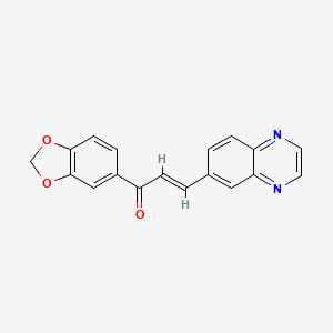 (E)-1-(benzo[d][1,3]dioxol-5-yl)-3-(quinoxalin-6-yl)prop-2-en-1-one