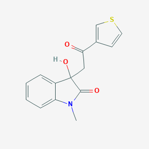 molecular formula C15H13NO3S B263368 3-hydroxy-1-methyl-3-[2-oxo-2-(3-thienyl)ethyl]-1,3-dihydro-2H-indol-2-one 