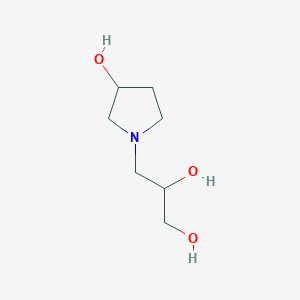 molecular formula C7H15NO3 B2633681 3-(3-Hydroxypyrrolidin-1-yl)propane-1,2-diol CAS No. 1551198-57-2
