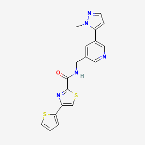 N-((5-(1-methyl-1H-pyrazol-5-yl)pyridin-3-yl)methyl)-4-(thiophen-2-yl)thiazole-2-carboxamide