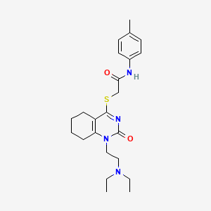 molecular formula C23H32N4O2S B2633696 2-((1-(2-(diethylamino)ethyl)-2-oxo-1,2,5,6,7,8-hexahydroquinazolin-4-yl)thio)-N-(p-tolyl)acetamide CAS No. 899949-87-2