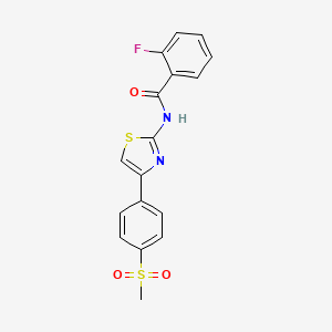 molecular formula C17H13FN2O3S2 B2633701 2-fluoro-N-[4-(4-methylsulfonylphenyl)-1,3-thiazol-2-yl]benzamide CAS No. 861208-04-0