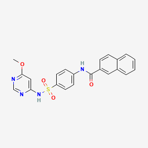 molecular formula C22H18N4O4S B2633703 N-(4-(N-(6-甲氧基嘧啶-4-基)磺酰氨基)苯基)-2-萘酰胺 CAS No. 303035-45-2