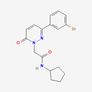 molecular formula C17H18BrN3O2 B2633707 2-[3-(3-溴苯基)-6-氧代吡啶-1-基]-N-环戊基乙酰胺 CAS No. 899989-63-0