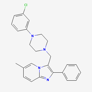 molecular formula C25H25ClN4 B2633708 3-{[4-(3-氯苯基)哌嗪基]甲基}-6-甲基-2-苯基咪唑并[1,2-a]吡啶 CAS No. 338415-59-1