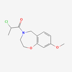 molecular formula C13H16ClNO3 B2633714 2-Chloro-1-(8-methoxy-3,5-dihydro-2H-1,4-benzoxazepin-4-yl)propan-1-one CAS No. 2411273-71-5