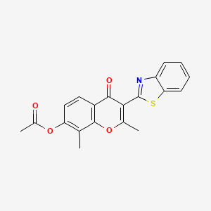 molecular formula C20H15NO4S B2633715 3-(1,3-benzothiazol-2-yl)-2,8-dimethyl-4-oxo-4H-chromen-7-yl acetate CAS No. 384360-51-4