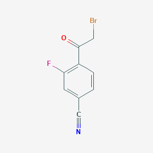 molecular formula C9H5BrFNO B2633725 4-(2-Bromoacetyl)-3-fluorobenzonitrile CAS No. 1199806-11-5