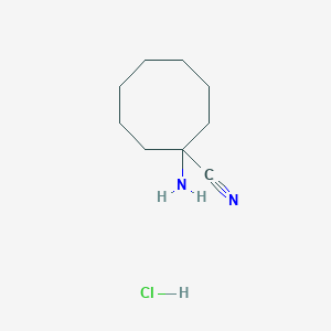 molecular formula C9H17ClN2 B2633733 1-Aminocyclooctane-1-carbonitrile hydrochloride CAS No. 20095-67-4
