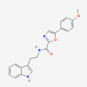 molecular formula C21H19N3O3 B2633739 N-(2-(1H-indol-3-yl)ethyl)-5-(4-methoxyphenyl)oxazole-2-carboxamide CAS No. 955633-36-0