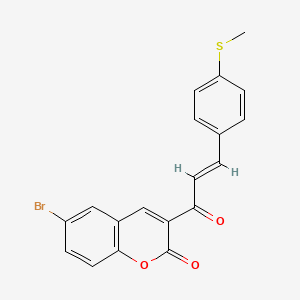 molecular formula C19H13BrO3S B2633741 6-溴-3-[(E)-3-(4-甲硫基苯基)丙-2-烯酰基]色满-2-酮 CAS No. 690214-42-7