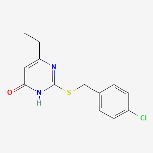 molecular formula C13H13ClN2OS B2633745 2-((4-氯苄基)硫代)-6-乙基嘧啶-4(3H)-酮 CAS No. 899744-09-3