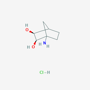 molecular formula C7H14ClNO2 B2633752 盐酸(2R,3S)-1-氨基双环[2.2.1]庚烷-2,3-二醇 CAS No. 2434591-27-0