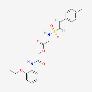 molecular formula C21H24N2O6S B2633753 [2-(2-ethoxyanilino)-2-oxoethyl] 2-[[(E)-2-(4-methylphenyl)ethenyl]sulfonylamino]acetate CAS No. 878081-18-6