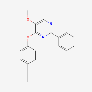 molecular formula C21H22N2O2 B2633756 4-(4-Tert-butylphenoxy)-5-methoxy-2-phenylpyrimidine CAS No. 861209-06-5