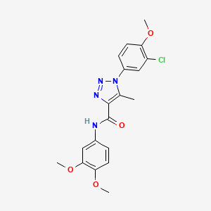 molecular formula C19H19ClN4O4 B2633759 1-(3-chloro-4-methoxyphenyl)-N-(3,4-dimethoxyphenyl)-5-methyl-1H-1,2,3-triazole-4-carboxamide CAS No. 895644-26-5