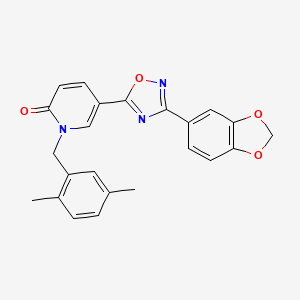 molecular formula C23H19N3O4 B2633767 5-(3-(benzo[d][1,3]dioxol-5-yl)-1,2,4-oxadiazol-5-yl)-1-(2,5-dimethylbenzyl)pyridin-2(1H)-one CAS No. 1251600-44-8