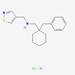 molecular formula C18H25ClN2S B2633768 N-[(1-苄基环己基)甲基]-1-(1,2-噻唑-4-基)甲胺；盐酸盐 CAS No. 2418643-70-4