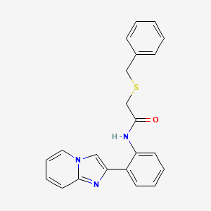 molecular formula C22H19N3OS B2633770 2-(benzylthio)-N-(2-(imidazo[1,2-a]pyridin-2-yl)phenyl)acetamide CAS No. 1788948-60-6