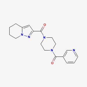 molecular formula C18H21N5O2 B2633772 (4-烟酰基哌嗪-1-基)(4,5,6,7-四氢吡唑并[1,5-a]吡啶-2-基)甲酮 CAS No. 1903036-03-2