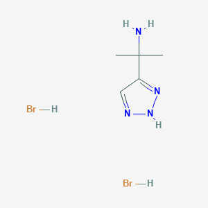 molecular formula C5H12Br2N4 B2633775 2-(1H-1,2,3-triazol-4-yl)propan-2-amine dihydrobromide CAS No. 1909348-13-5
