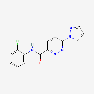 molecular formula C14H10ClN5O B2633783 N-(2-chlorophenyl)-6-(1H-pyrazol-1-yl)pyridazine-3-carboxamide CAS No. 1351659-91-0