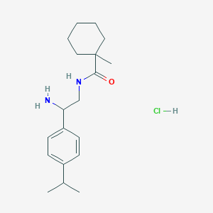 N-[2-Amino-2-(4-propan-2-ylphenyl)ethyl]-1-methylcyclohexane-1-carboxamide;hydrochloride