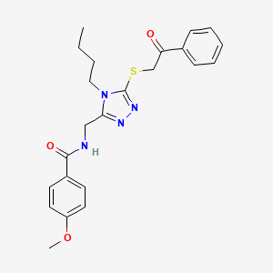 N-[(4-butyl-5-phenacylsulfanyl-1,2,4-triazol-3-yl)methyl]-4-methoxybenzamide