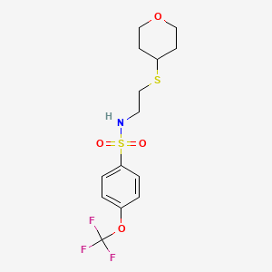 N-(2-((tetrahydro-2H-pyran-4-yl)thio)ethyl)-4-(trifluoromethoxy)benzenesulfonamide