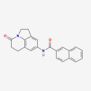 molecular formula C22H18N2O2 B2633795 N-(11-氧代-1-氮杂三环[6.3.1.04,12]十二-4,6,8(12)-三烯-6-基)萘-2-甲酰胺 CAS No. 903274-03-3