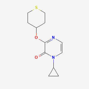molecular formula C12H16N2O2S B2633796 1-Cyclopropyl-3-(thian-4-yloxy)-1,2-dihydropyrazin-2-one CAS No. 2199902-00-4