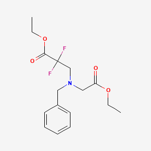 molecular formula C16H21F2NO4 B2633802 Ethyl 3-(benzyl(2-ethoxy-2-oxoethyl)amino)-2,2-difluoropropanoate CAS No. 1823791-33-8