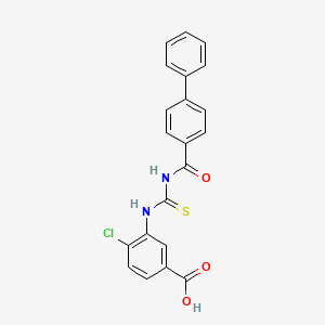 3-{[(Biphenyl-4-ylcarbonyl)carbamothioyl]amino}-4-chlorobenzoic acid