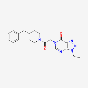 molecular formula C20H24N6O2 B2633816 6-(2-(4-benzylpiperidin-1-yl)-2-oxoethyl)-3-ethyl-3H-[1,2,3]triazolo[4,5-d]pyrimidin-7(6H)-one CAS No. 1058197-36-6