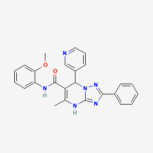 molecular formula C25H22N6O2 B2633818 N-(2-methoxyphenyl)-5-methyl-2-phenyl-7-(pyridin-3-yl)-4,7-dihydro-[1,2,4]triazolo[1,5-a]pyrimidine-6-carboxamide CAS No. 540503-29-5