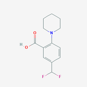 5-(Difluoromethyl)-2-piperidin-1-ylbenzoic acid