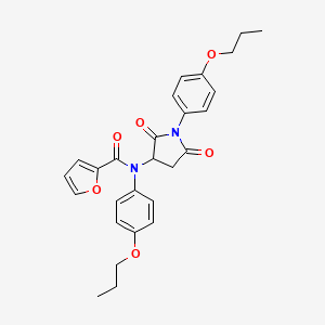 N-[2,5-dioxo-1-(4-propoxyphenyl)pyrrolidin-3-yl]-N-(4-propoxyphenyl)furan-2-carboxamide