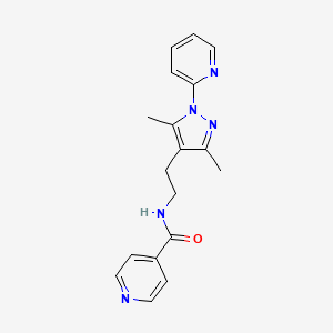molecular formula C18H19N5O B2633833 N-(2-(3,5-dimethyl-1-(pyridin-2-yl)-1H-pyrazol-4-yl)ethyl)isonicotinamide CAS No. 2034619-87-7