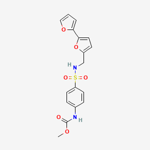 molecular formula C17H16N2O6S B2633835 甲基（4-（N-（[2,2'-双呋喃]-5-基甲基）磺酰胺基）苯基）氨基甲酸酯 CAS No. 2034339-41-6