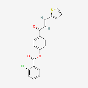 4-[(E)-3-(2-thienyl)-2-propenoyl]phenyl 2-chlorobenzenecarboxylate