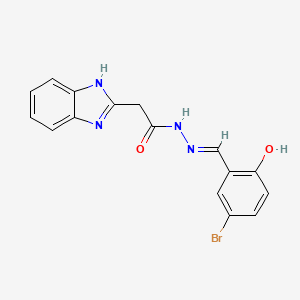 molecular formula C16H13BrN4O2 B2633842 2-(1H-benzimidazol-2-yl)-N'-[(E)-(5-bromo-2-hydroxyphenyl)methylidene]acetohydrazide CAS No. 539806-76-3
