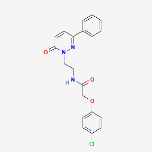 molecular formula C20H18ClN3O3 B2633850 2-(4-chlorophenoxy)-N-(2-(6-oxo-3-phenylpyridazin-1(6H)-yl)ethyl)acetamide CAS No. 921872-97-1